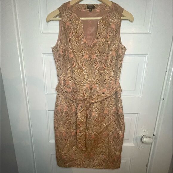 Talbots Metallic Sleeveless Dress w/ Belt - Picture 11 of 13
